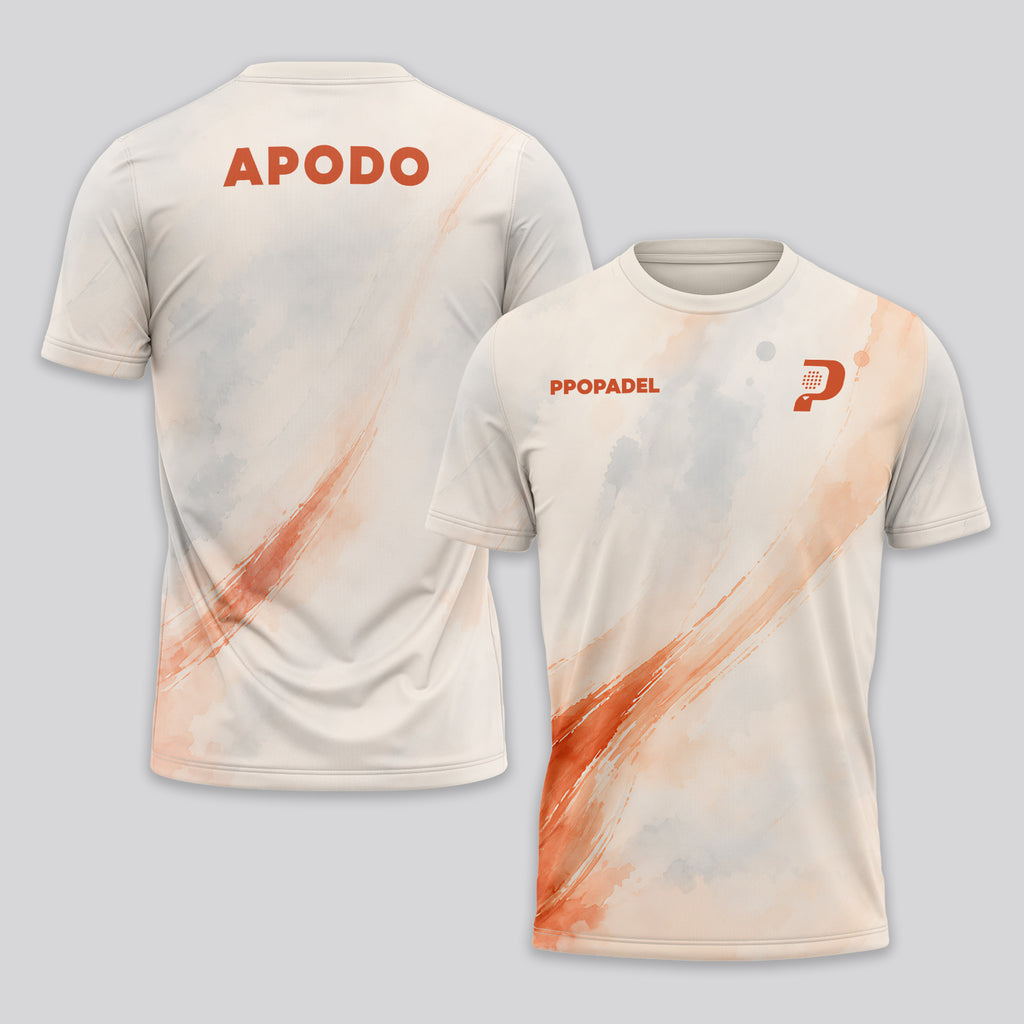 Design Phrase Padel Printed Sleeves Orange Padel T-Shirt