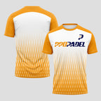 Patrón de Red Hexagonal Amarillo Blanco Destacado Camiseta de Pádel