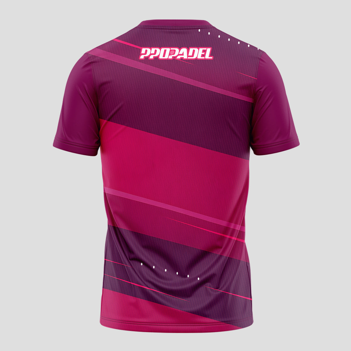 Magenta Violet Diagonal Block Pattern Padel T-Shirt