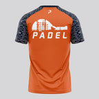 Design Phrase Padel Printed Sleeves Orange Padel T-Shirt