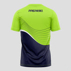 Lime Green Black Fine Wave Pattern Padel T-Shirt