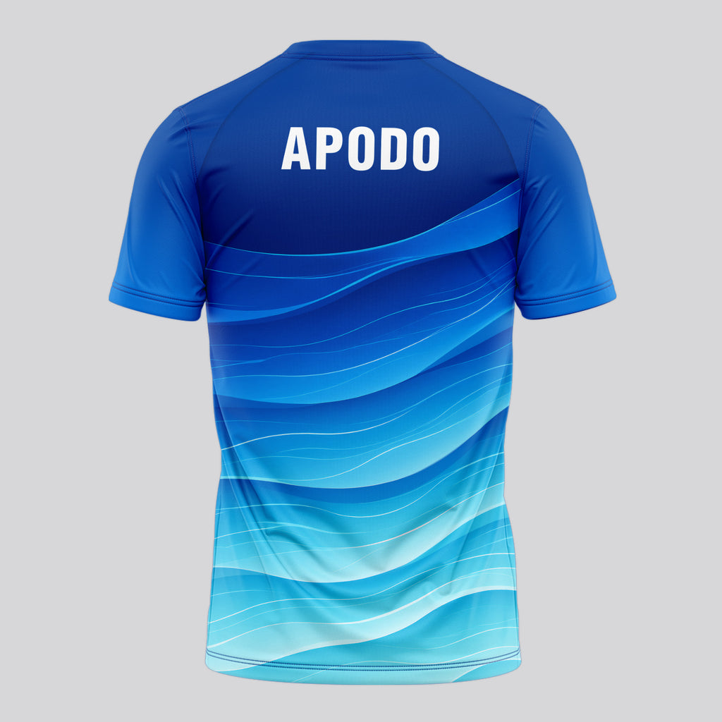 Ondas De Agua Y Degradado Azul Camiseta De Pádel