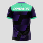 Morado y Verde Menta Geométrico – Camiseta de Pádel
