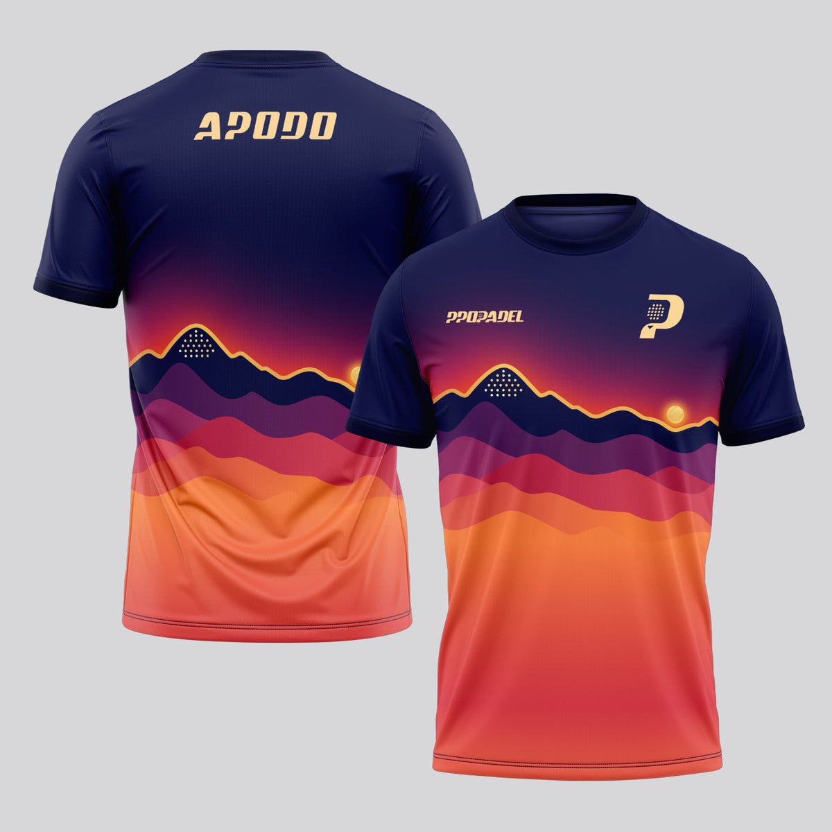 Design Phrase Padel Printed Sleeves Orange Padel T-Shirt