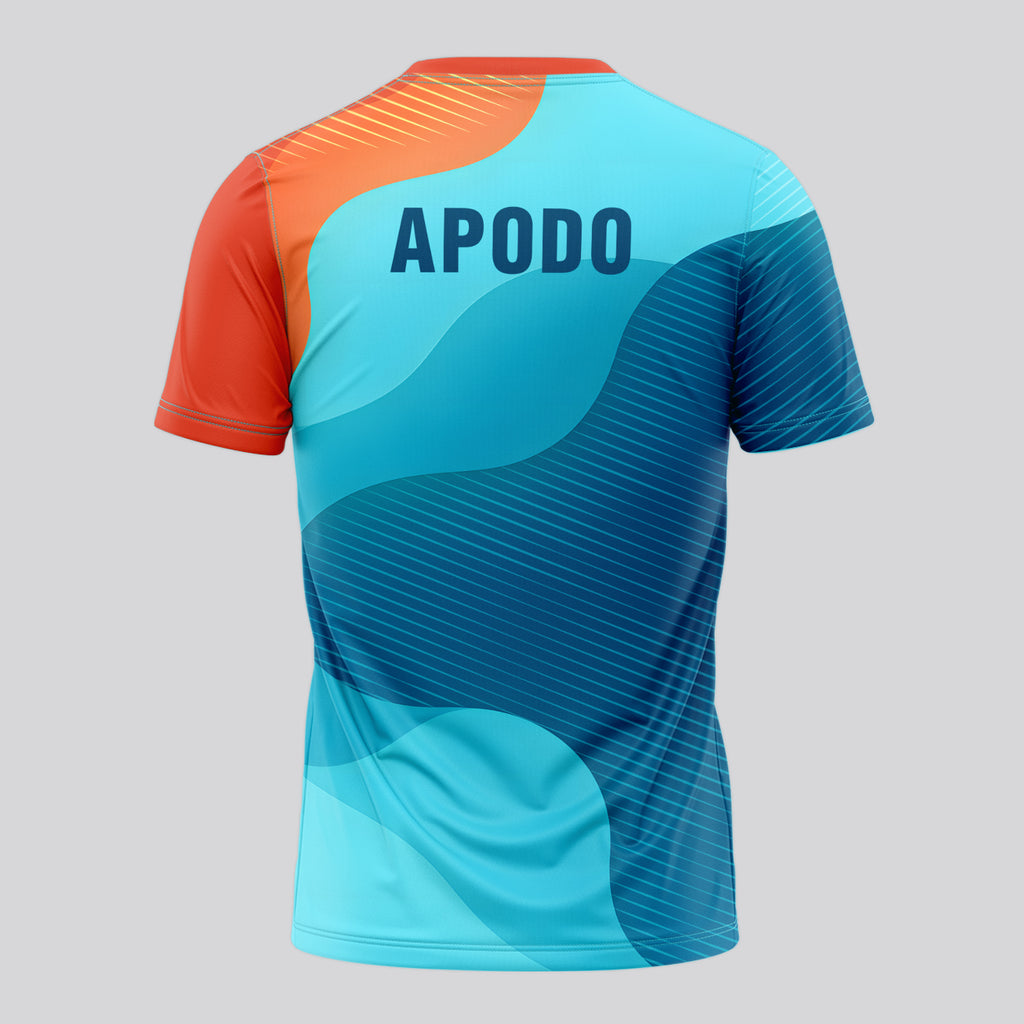 Design Phrase Padel Printed Sleeves Orange Padel T-Shirt