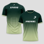 Dark Green Gradient Court Graphic Padel T-Shirt