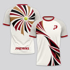 Patrón Espiral Rojo Granate Destacado Camiseta de Pádel