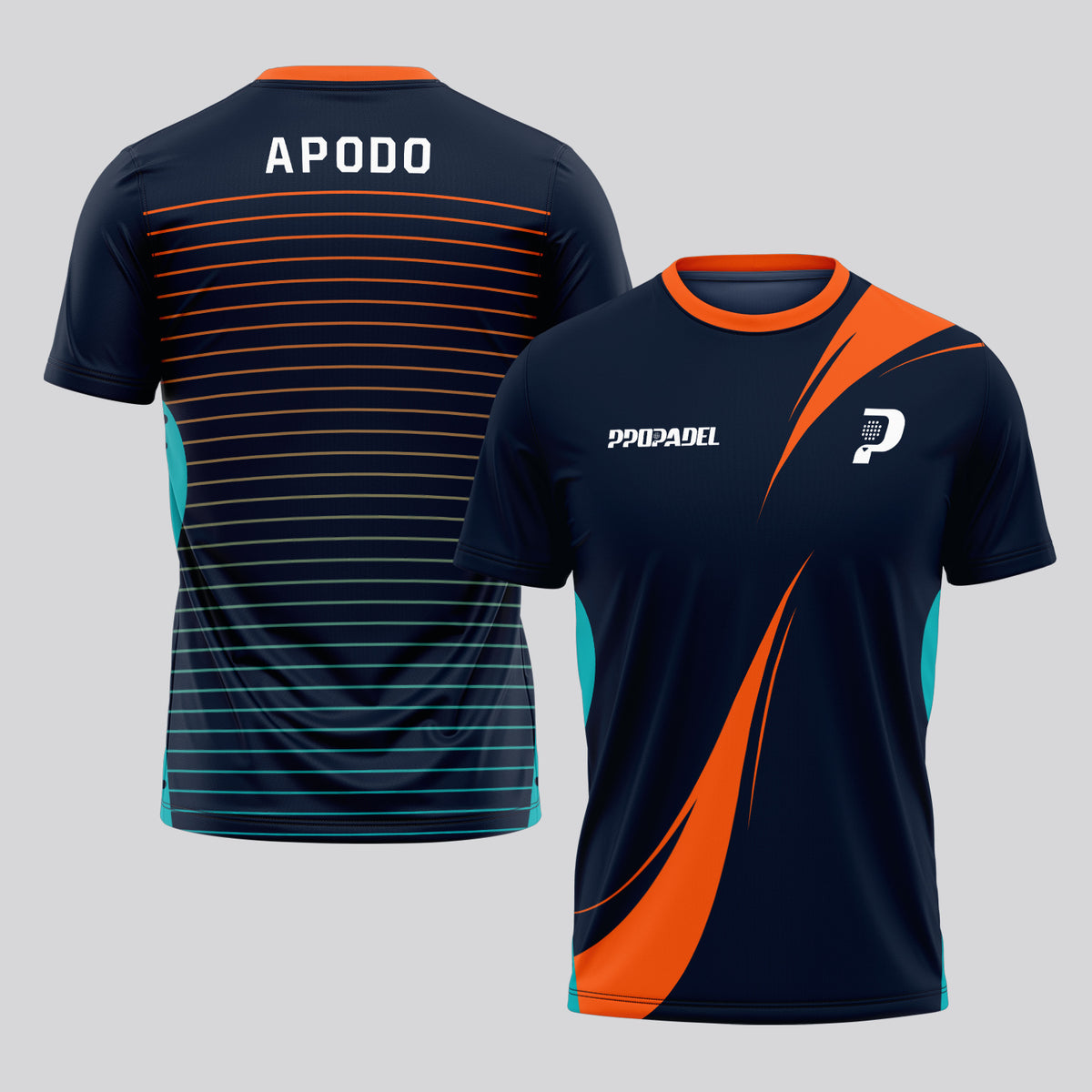 Design Phrase Padel Printed Sleeves Orange Padel T-Shirt