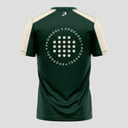 Verde Oscuro Con Ribetes Beige Y Logotipo Camiseta De Pádel