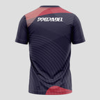 Fine Curved Lines Pattern Pink Red Black Padel T-Shirt