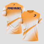 Diseño Ondas Naranja y Blanco – Camiseta de Pádel