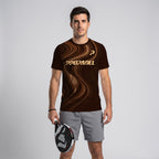 Design Phrase Padel Printed Sleeves Orange Padel T-Shirt