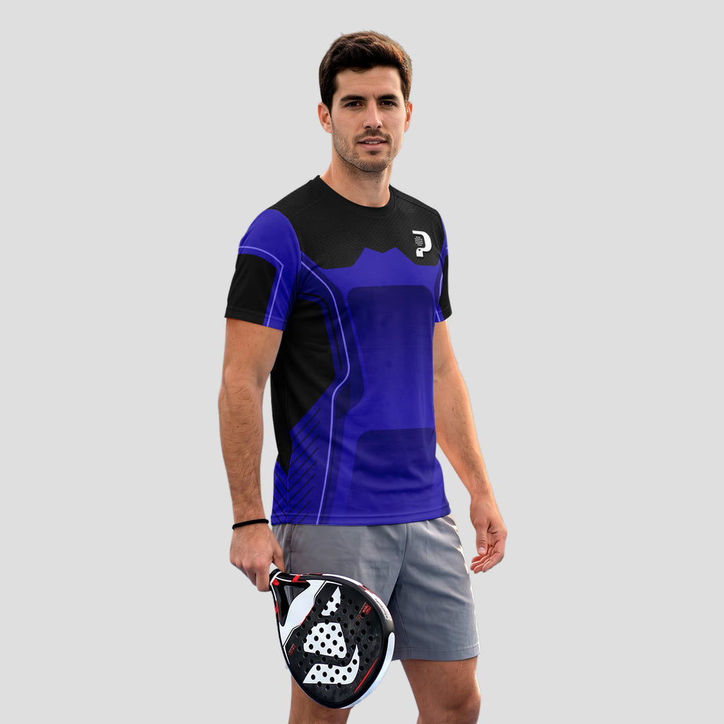 Blue and Black - Premium Sportswear Design - Padel T-Shirt
