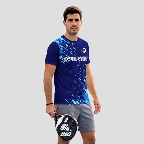 Navy Blue and Digital Sky Blue – Padel T-Shirt