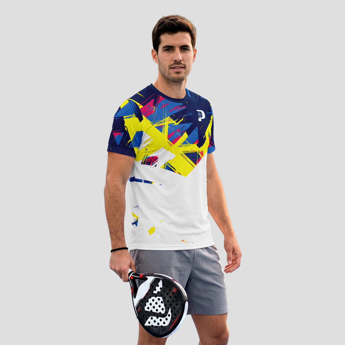 Diseños Abstractos Salpicaduras Colores Brillantes - Camiseta de Pádel