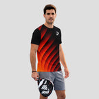 Diseño de Ondas Rojo Naranja Destacado Camiseta de Pádel