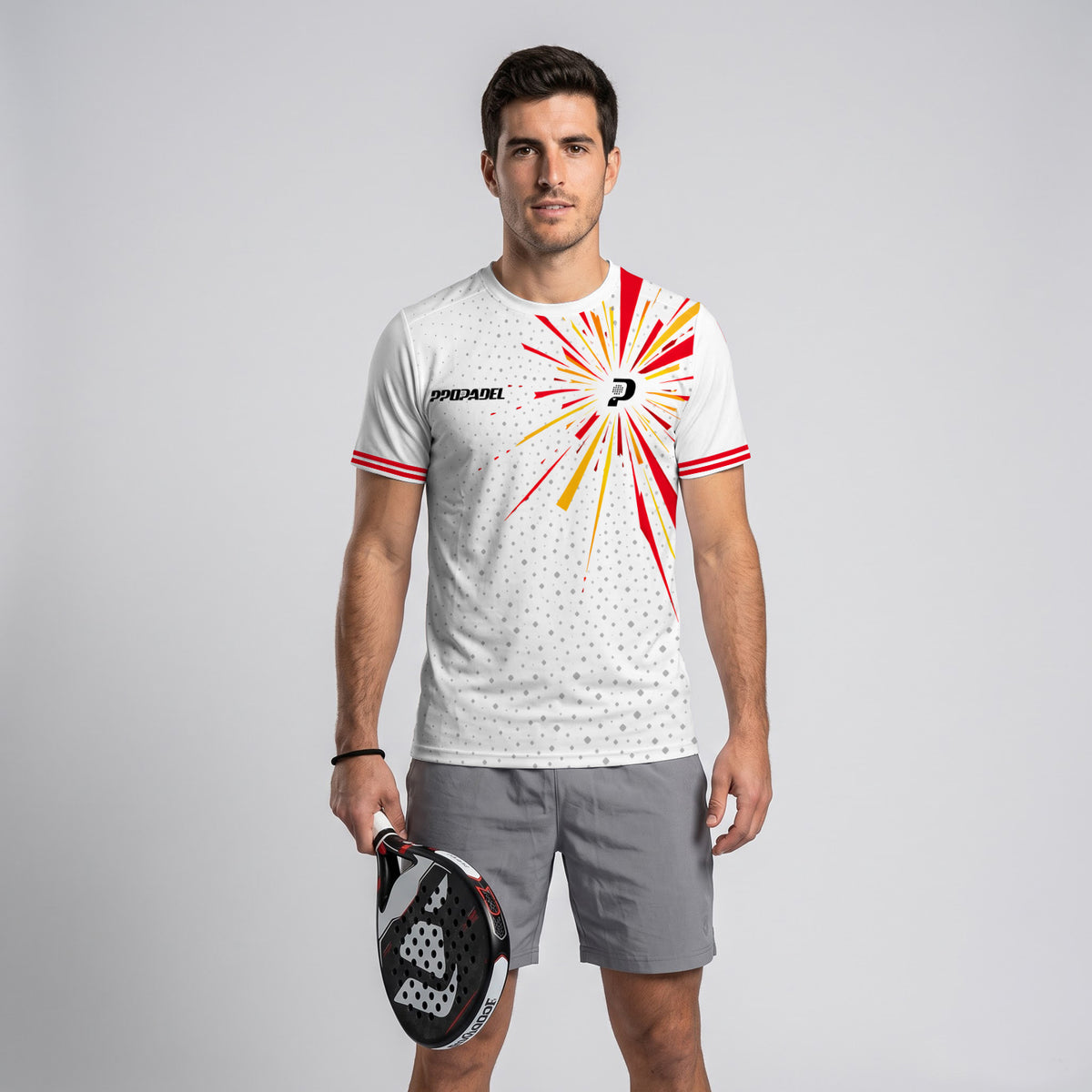 Design Phrase Padel Printed Sleeves Orange Padel T-Shirt