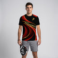 Red and Gold Wave Design Padel T-Shirt