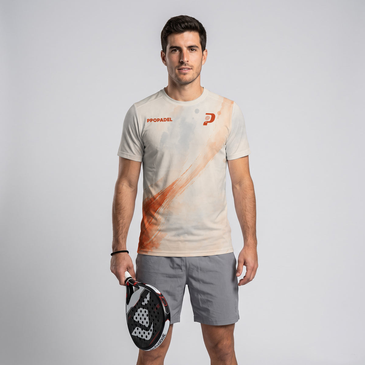 Design Phrase Padel Printed Sleeves Orange Padel T-Shirt
