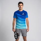 Ondas De Agua Y Degradado Azul Camiseta De Pádel