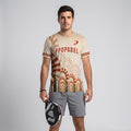 Design Phrase Padel Printed Sleeves Orange Padel T-Shirt
