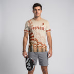 Design Phrase Padel Printed Sleeves Orange Padel T-Shirt