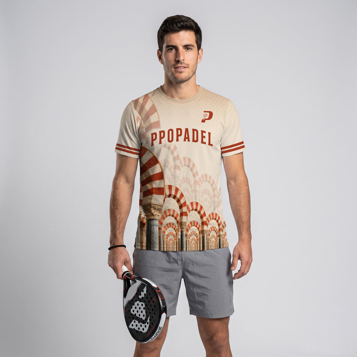 Design Phrase Padel Printed Sleeves Orange Padel T-Shirt