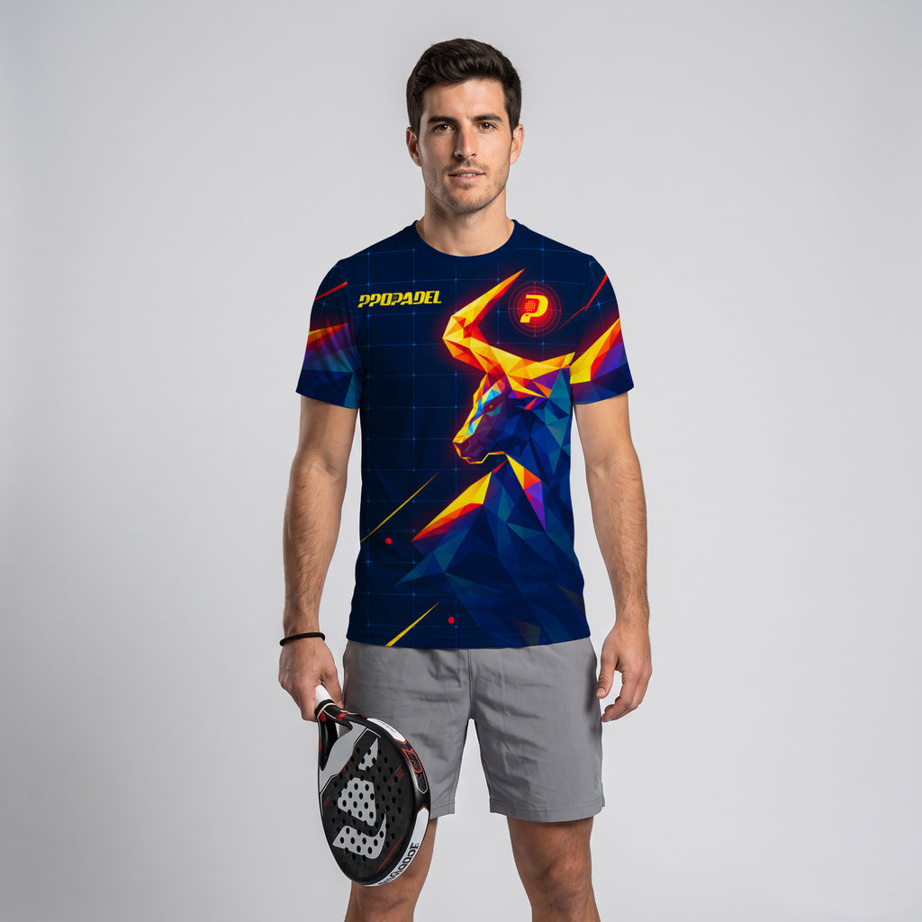 Design Phrase Padel Printed Sleeves Orange Padel T-Shirt