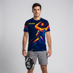 Design Phrase Padel Printed Sleeves Orange Padel T-Shirt
