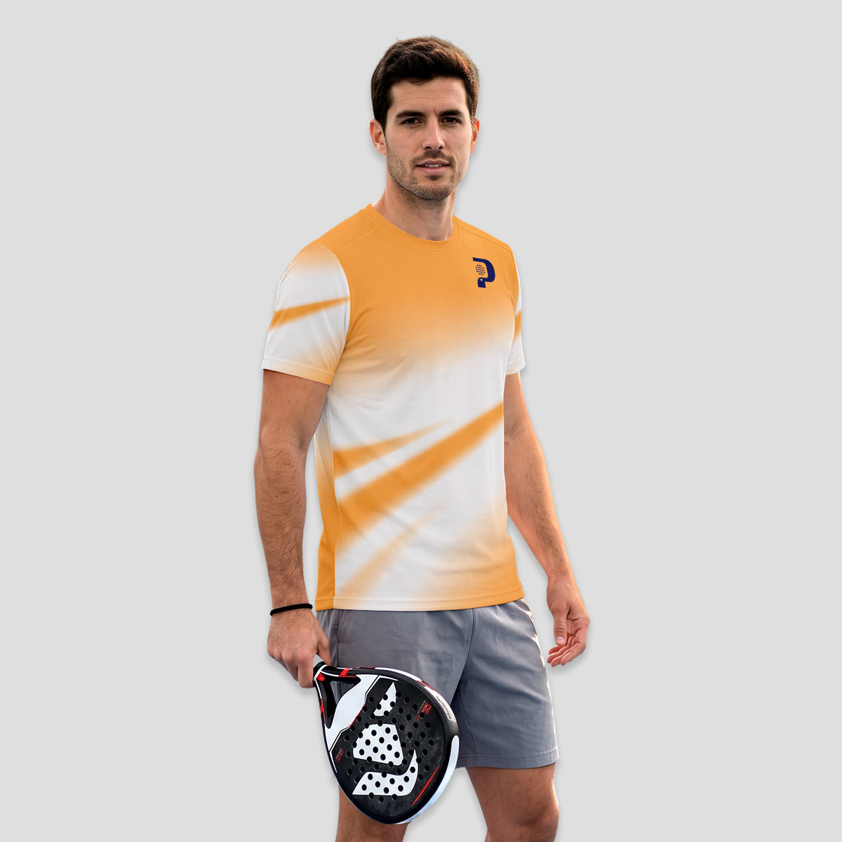 Diseño Ondas Naranja y Blanco – Camiseta de Pádel