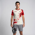 Design Phrase Padel Printed Sleeves Orange Padel T-Shirt
