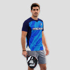 Black With Geometric Pattern And P Padel Logo Padel T-Shirt