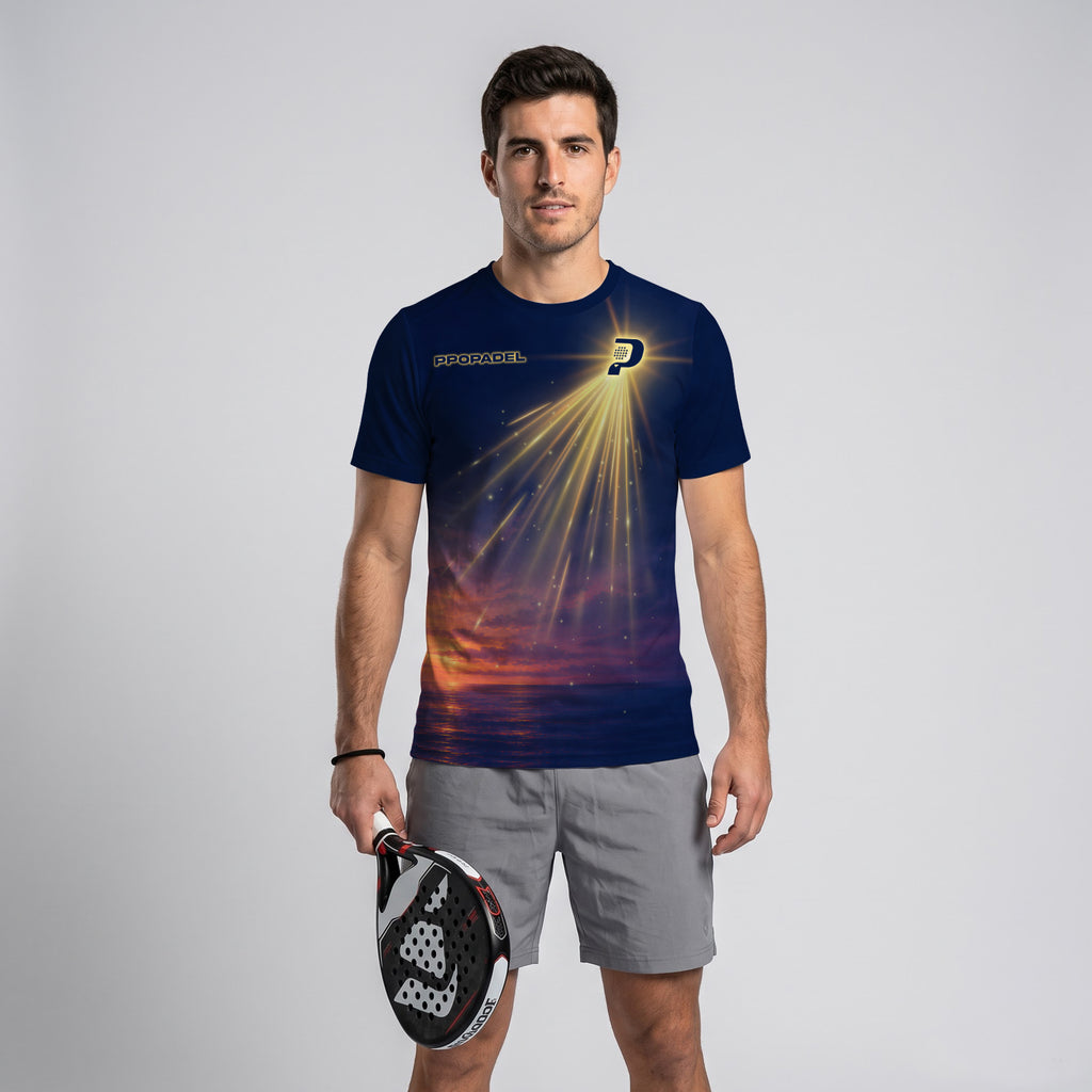 Design Phrase Padel Printed Sleeves Orange Padel T-Shirt