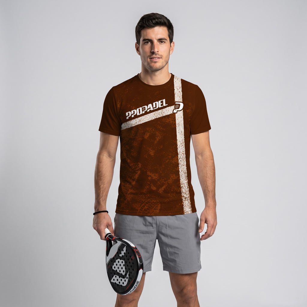 Design Phrase Padel Printed Sleeves Orange Padel T-Shirt
