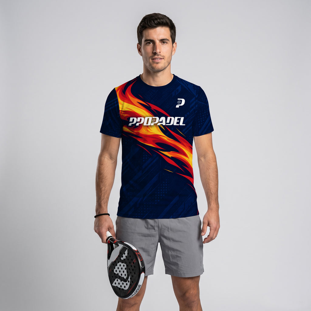 Design Phrase Padel Printed Sleeves Orange Padel T-Shirt