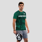 Verde Oscuro Pinceladas Abstractas – Camiseta de Pádel