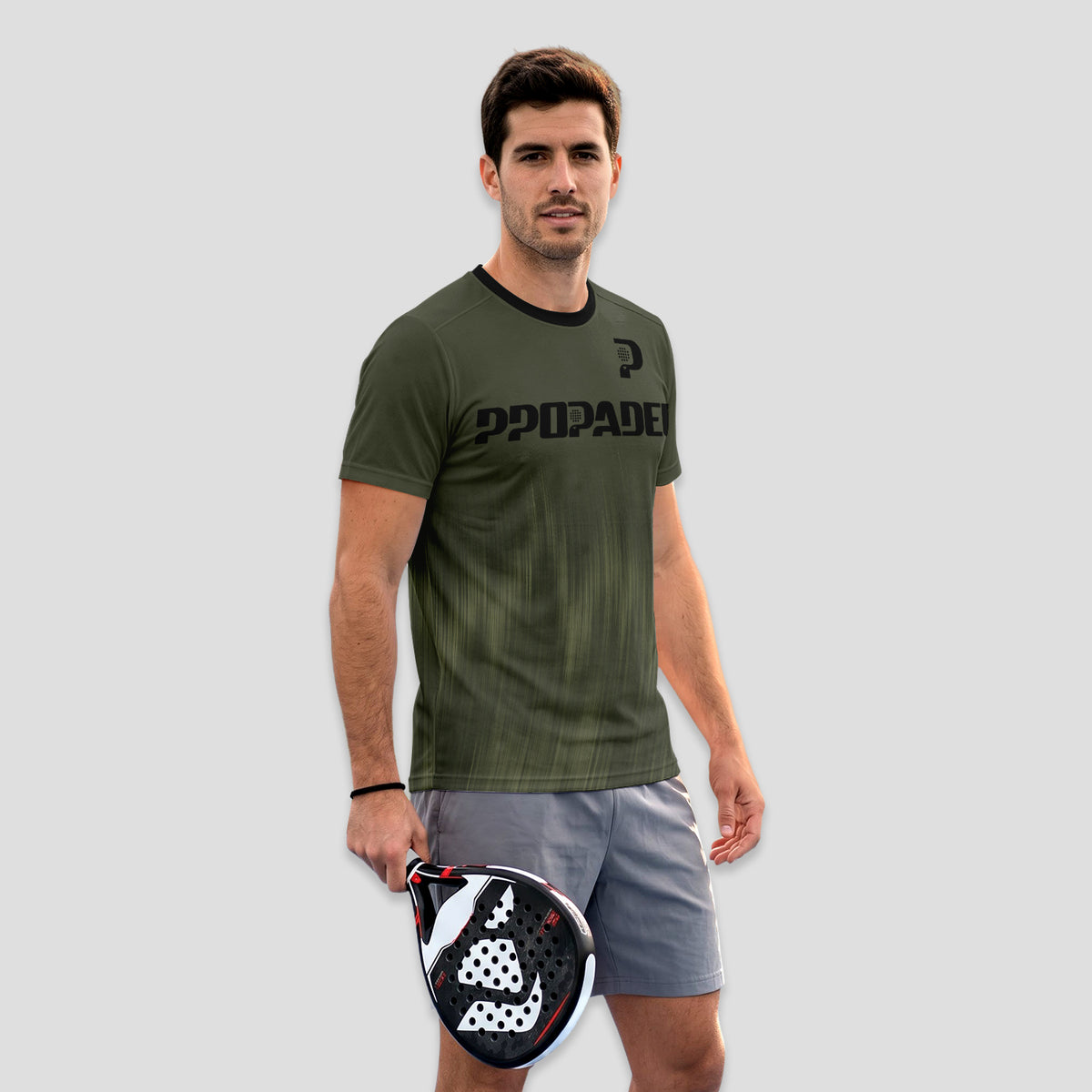 Estilo Deportivo Verde Oliva Minimalista – Camiseta de Pádel