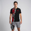 Design Phrase Padel Printed Sleeves Orange Padel T-Shirt