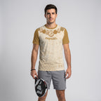 Design Phrase Padel Printed Sleeves Orange Padel T-Shirt