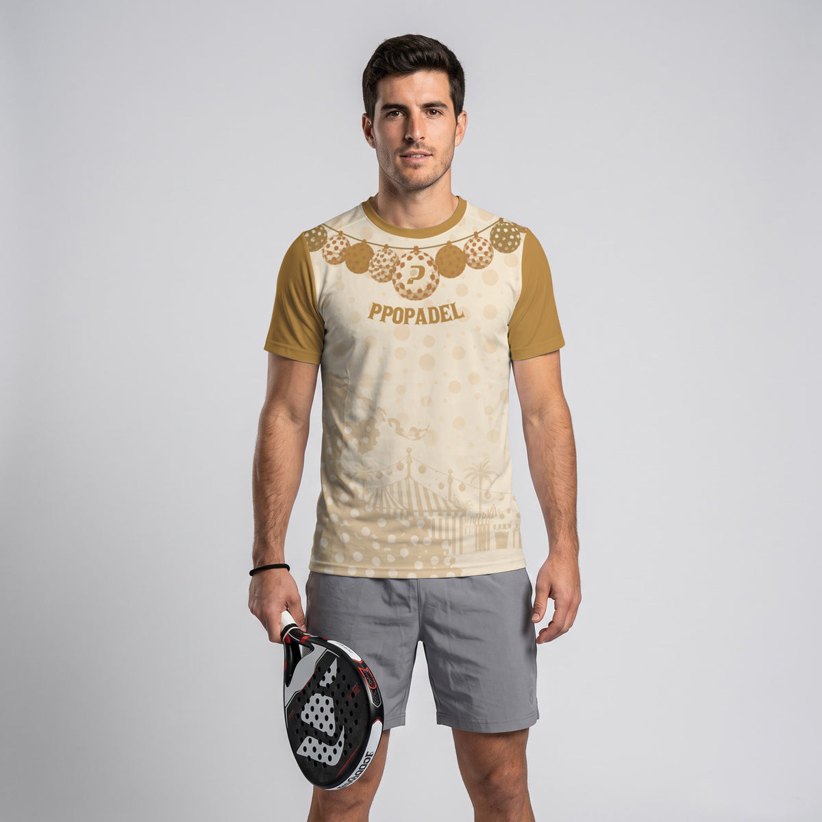Design Phrase Padel Printed Sleeves Orange Padel T-Shirt