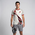 Patrón Espiral Rojo Granate Destacado Camiseta de Pádel