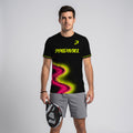 Diseño De Onda Neón Rosa Y Verde Camiseta De Pádel