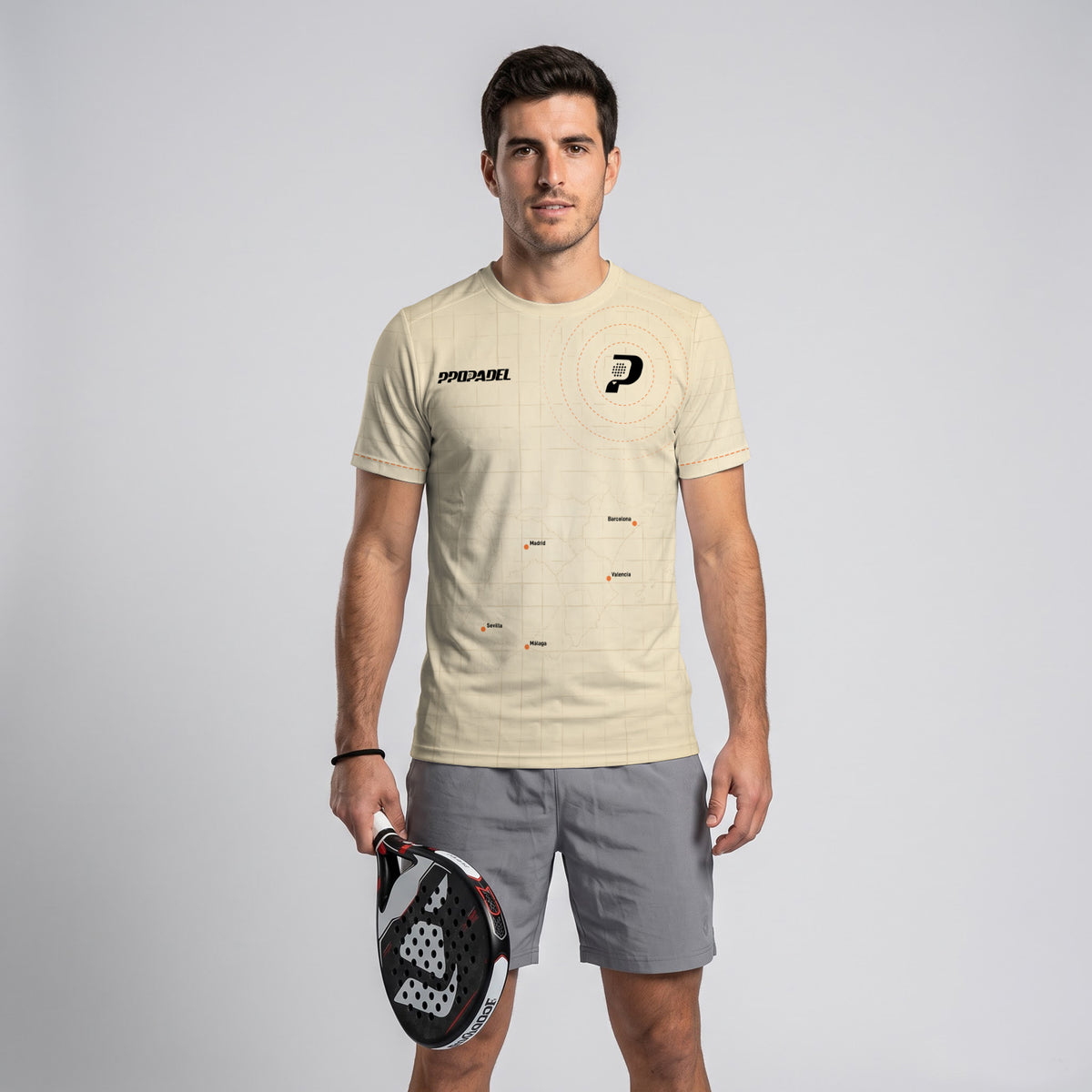 Design Phrase Padel Printed Sleeves Orange Padel T-Shirt