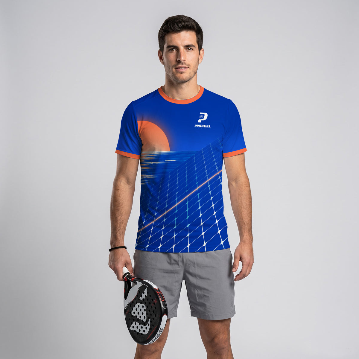 Design Phrase Padel Printed Sleeves Orange Padel T-Shirt