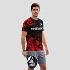 Black Red Abstract Fragments – Padel T-shirt