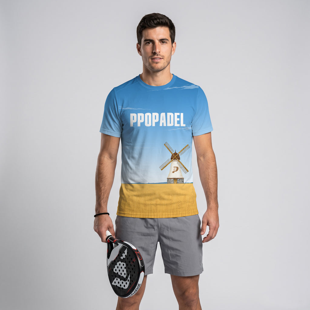 Design Phrase Padel Printed Sleeves Orange Padel T-Shirt
