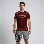 Design Phrase Padel Printed Sleeves Orange Padel T-Shirt