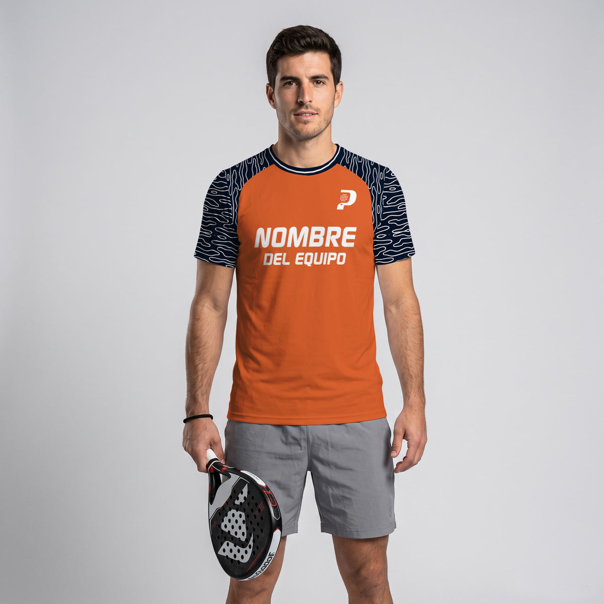 Design Phrase Padel Printed Sleeves Orange Padel T-Shirt
