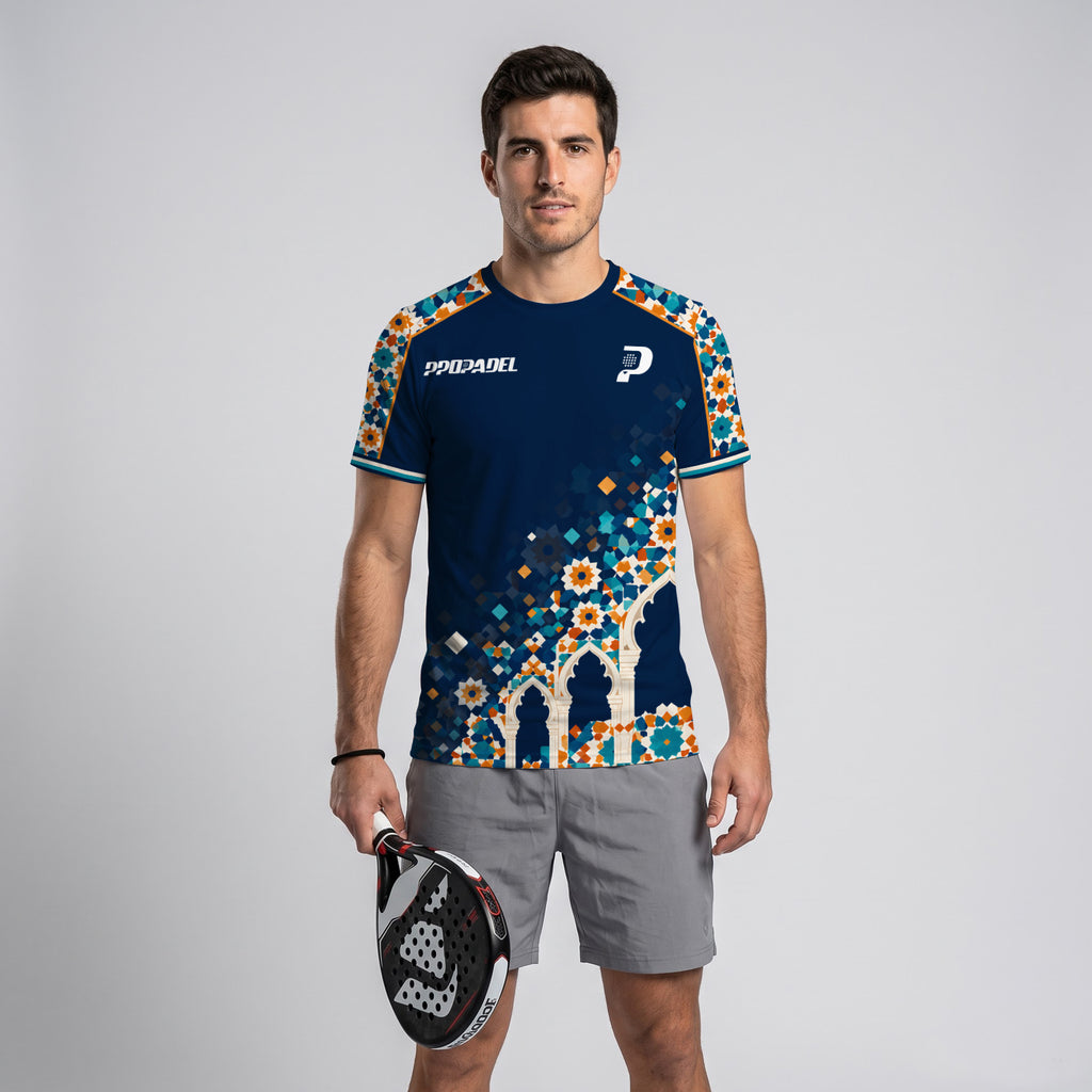 Design Phrase Padel Printed Sleeves Orange Padel T-Shirt
