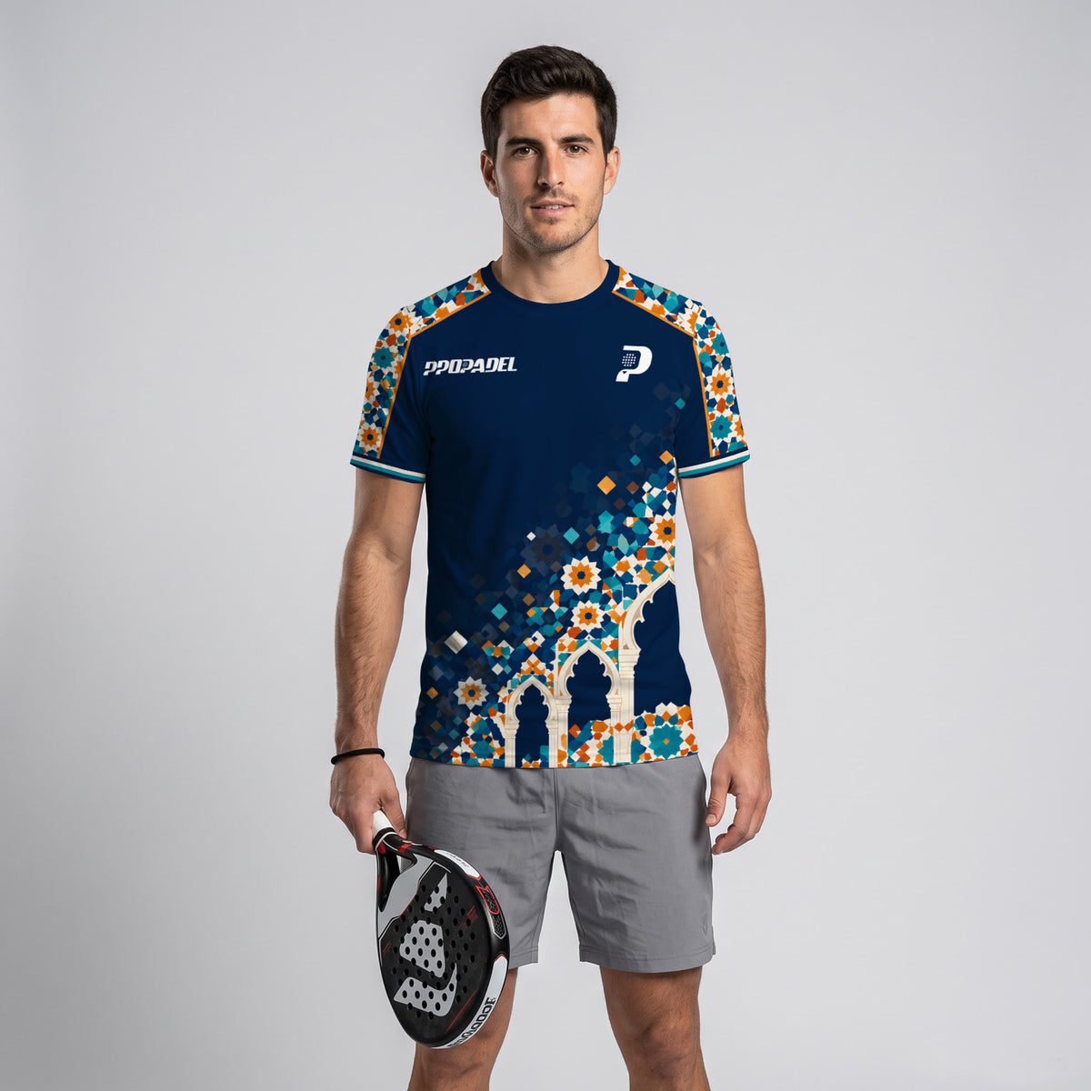 Design Phrase Padel Printed Sleeves Orange Padel T-Shirt